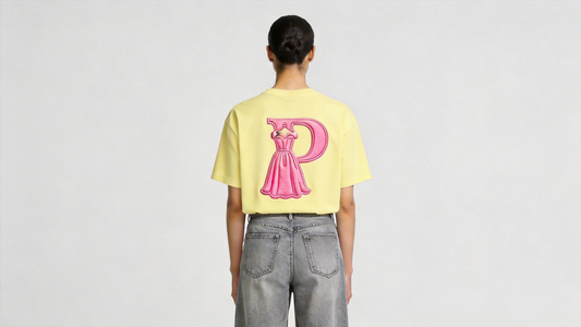 Perlity Women’s Light Yellow Embroidered Short Sleeve Top