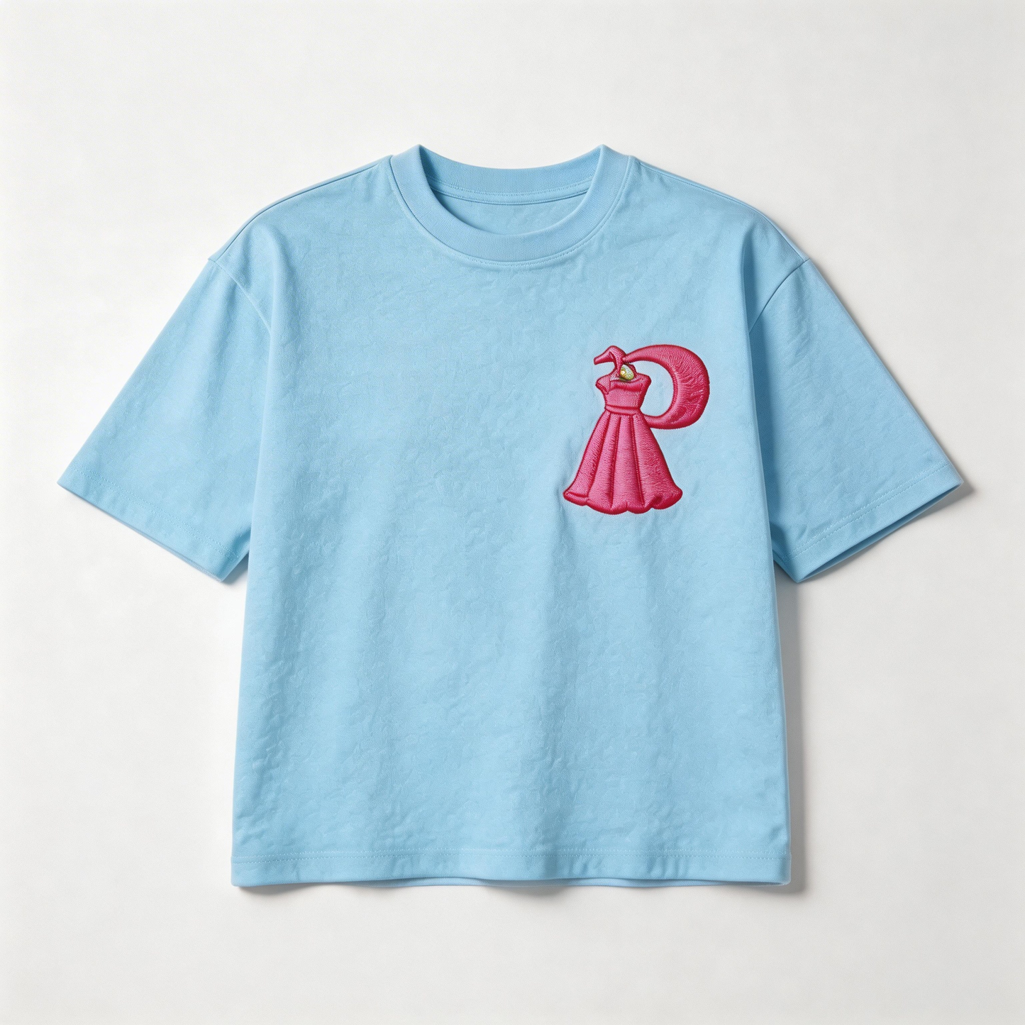 Perlity Women’s Light Blue Embroidered Short Sleeve Top