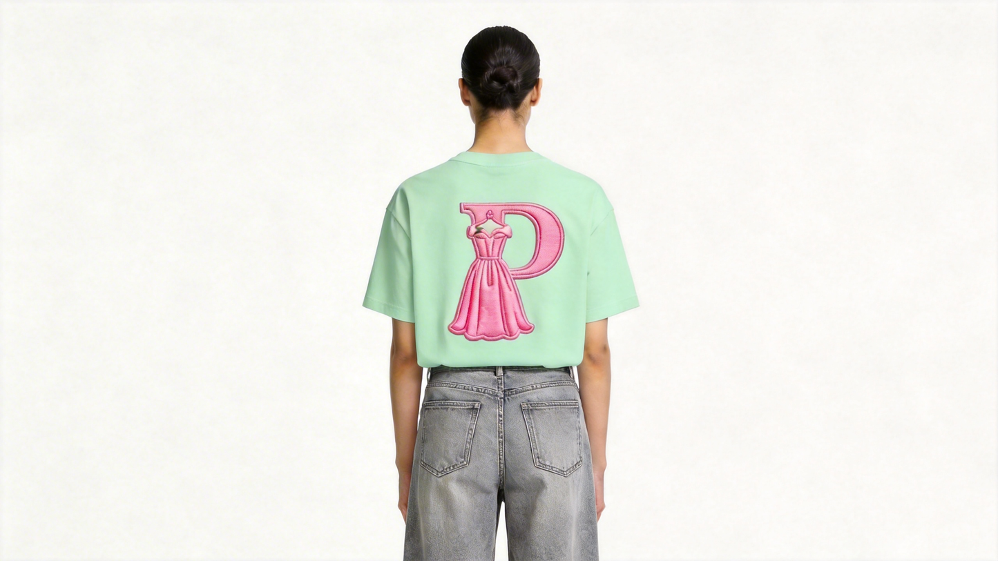 Perlity Women’s Mint Green Embroidered Short Sleeve Top