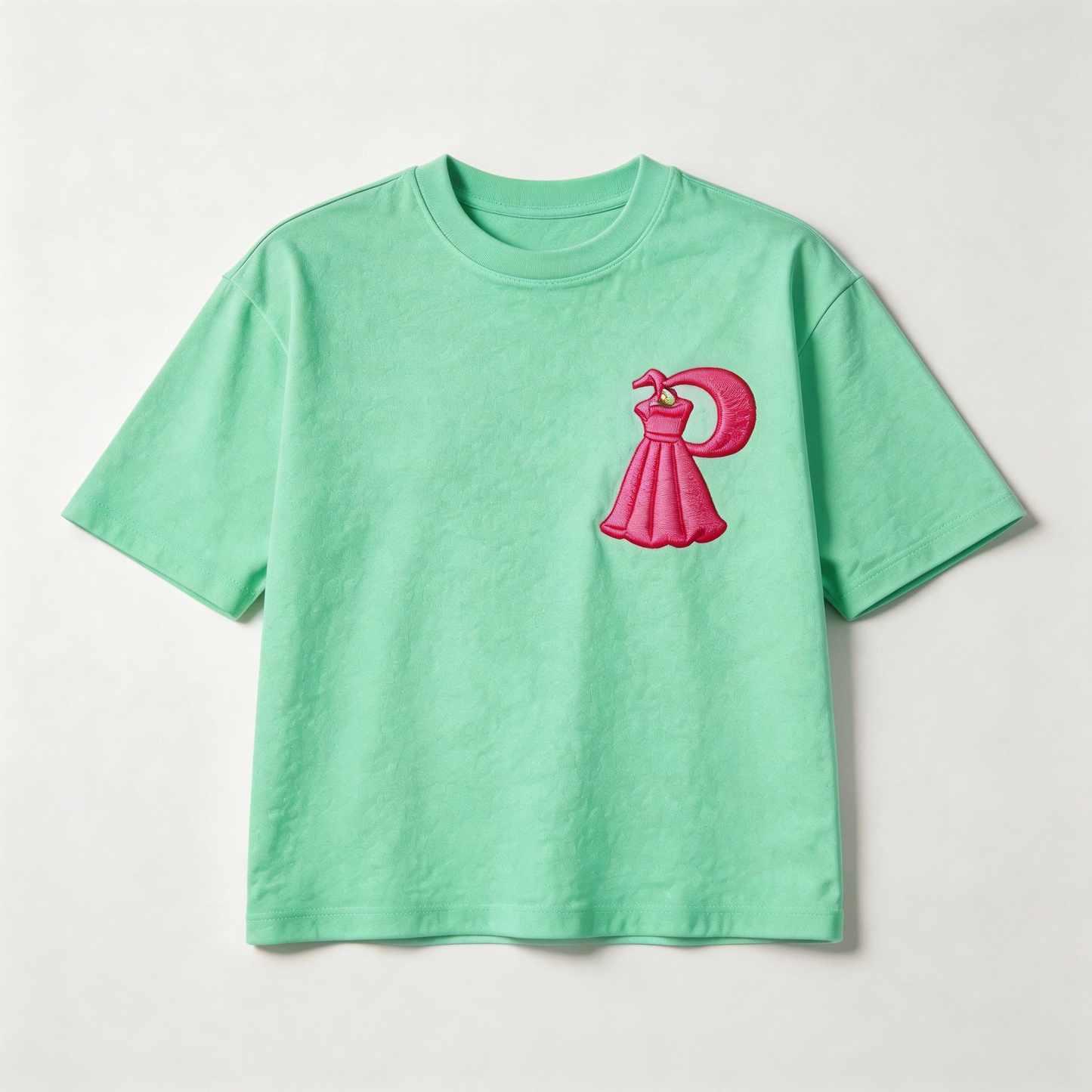 Perlity Women’s Mint Green Embroidered Short Sleeve Top