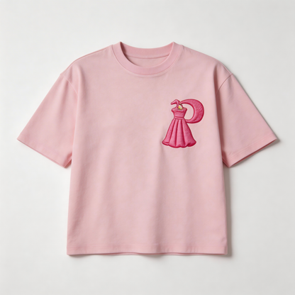 Perlity Women’s Pink Embroidered Short Sleeve Top