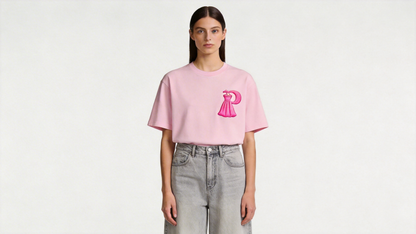 Perlity Women’s Pink Embroidered Short Sleeve Top