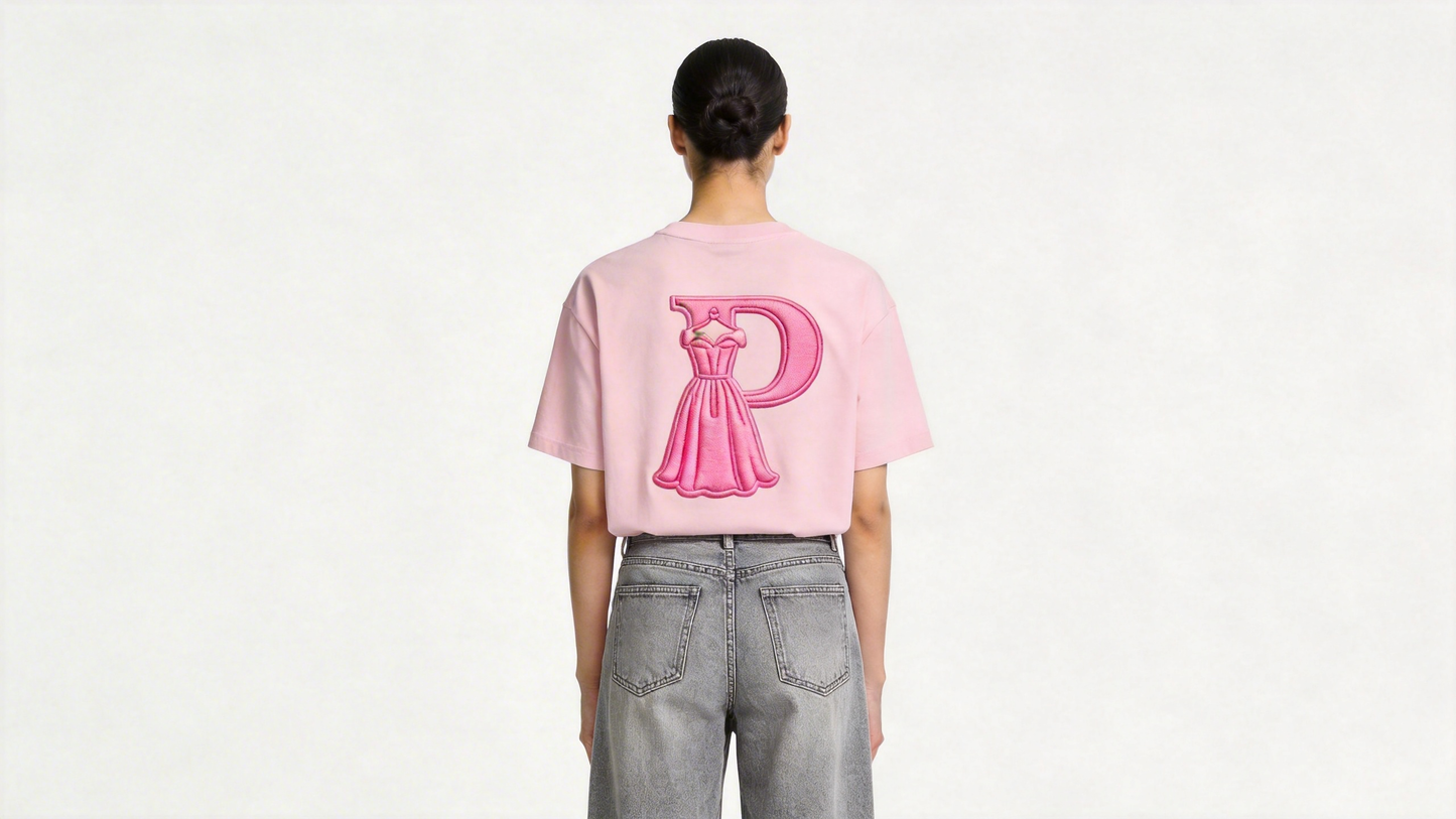 Perlity Women’s Pink Embroidered Short Sleeve Top