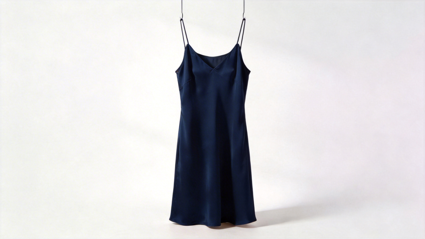 Women’s Elegant Satin Midi Dress - Blue