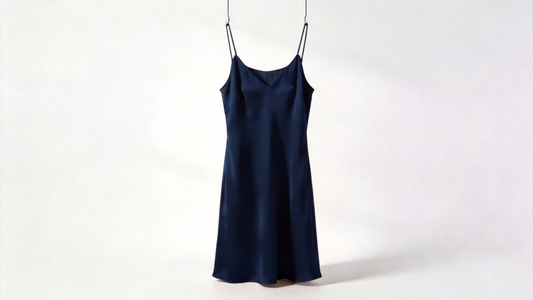 Women’s Elegant Satin Midi Dress - Blue