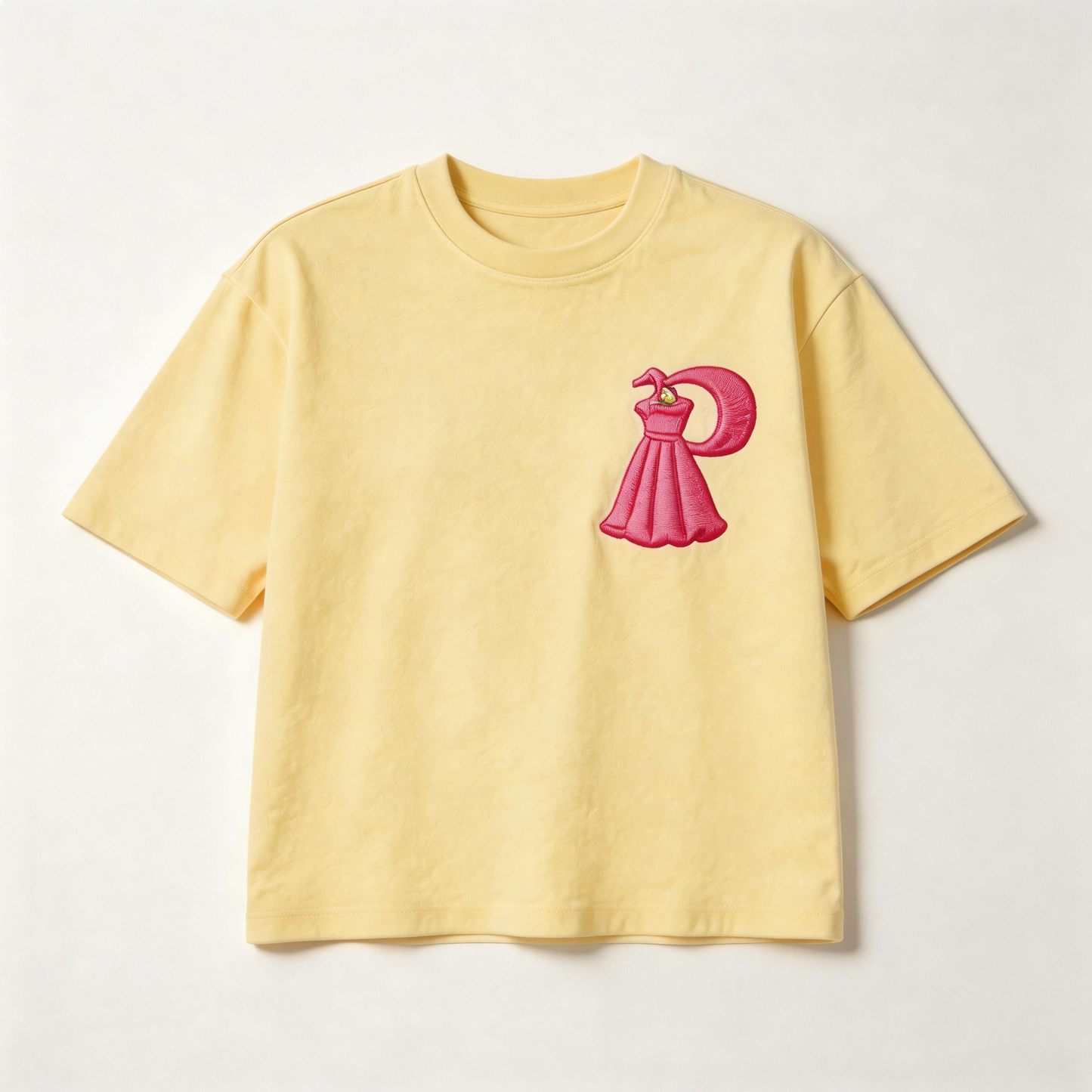 Perlity Women’s Light Yellow Embroidered Short Sleeve Top